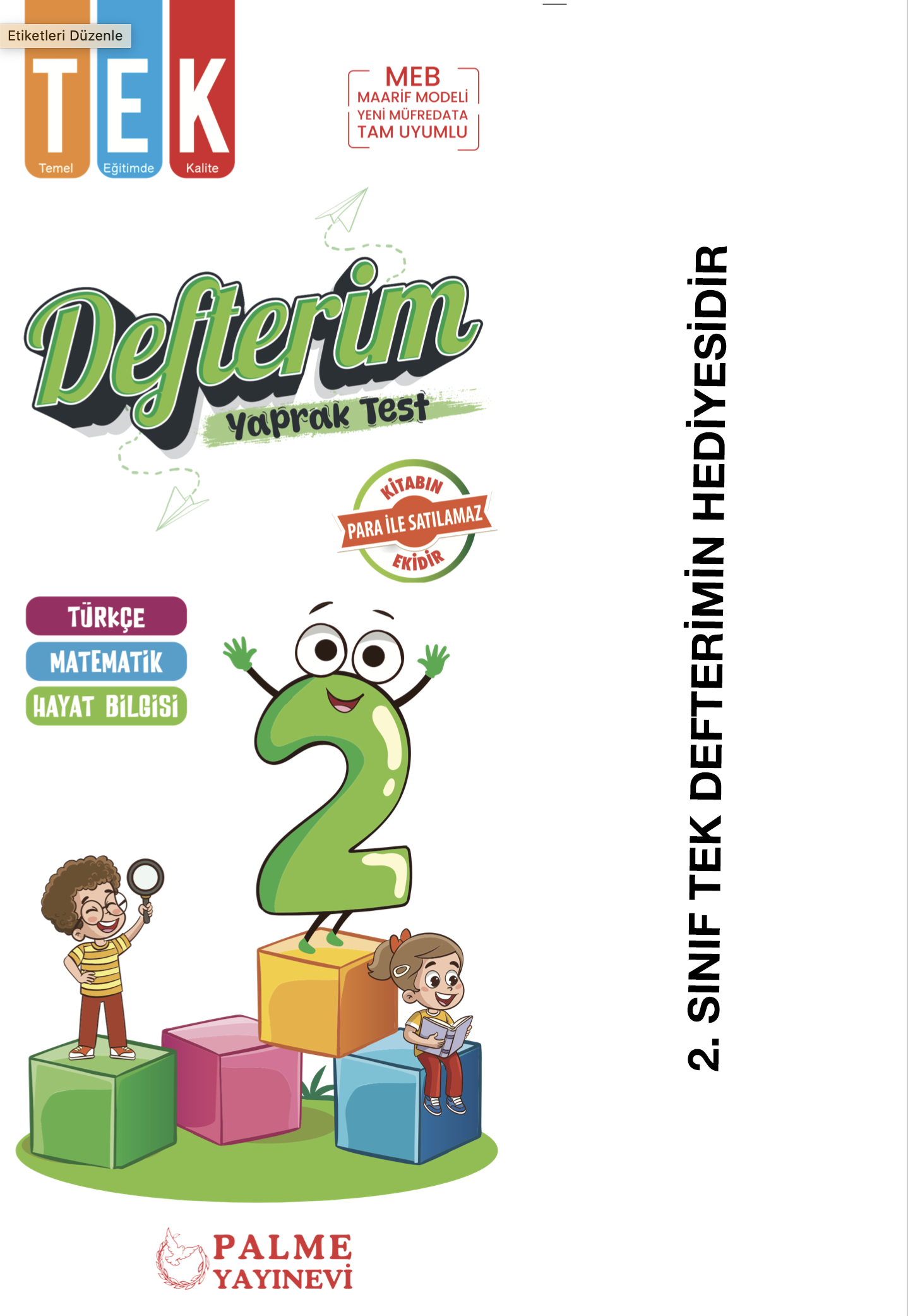 2. SINIF TEK DEFTERİM YAPRAK TEST (TEK DEFTERİM HEDİYESİDİR)